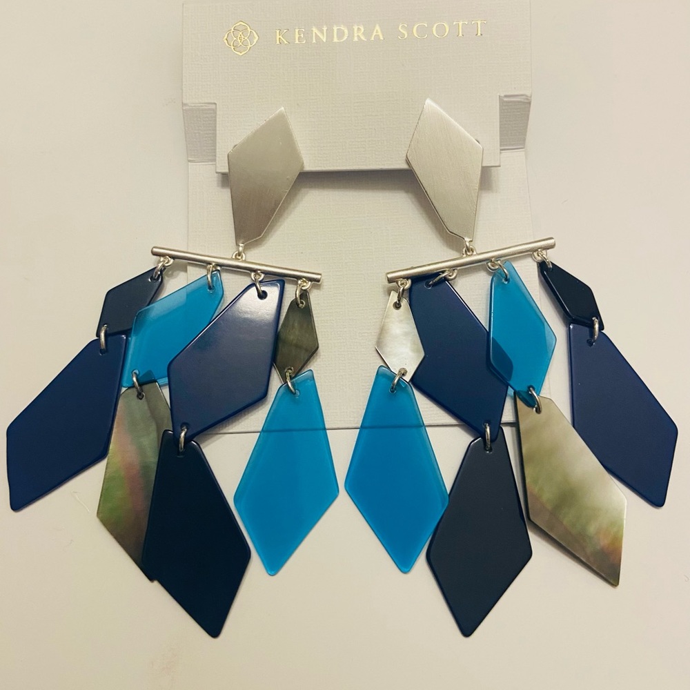 Kendra Scott Blue and Silver drop earrings